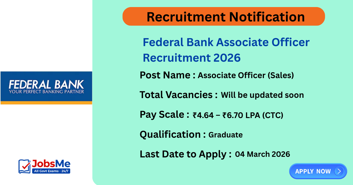 Federal Bank Associate Officer Recruitment 2026 – Apply Online for Multiple Vacancies