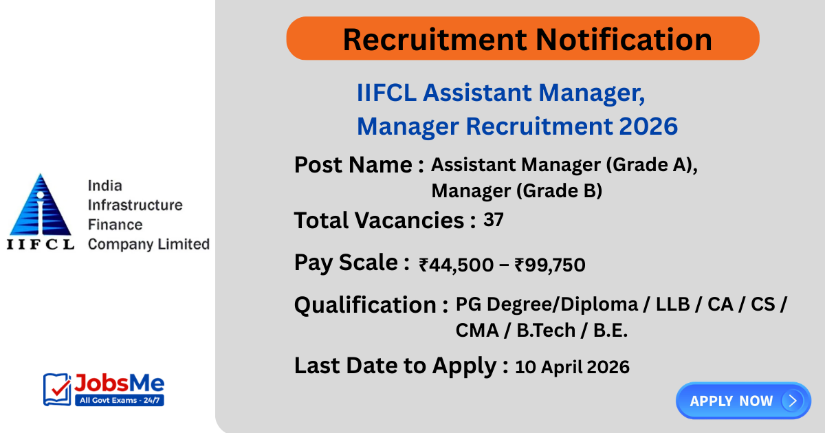 IIFCL Assistant Manager, Manager Recruitment 2026 Notification Out for 37 Posts – Apply Online