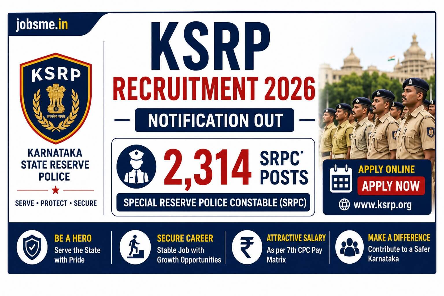 KSRP Recruitment 2026: Apply Online for 2,314 Special Reserve Police Constable (SRPC) Posts