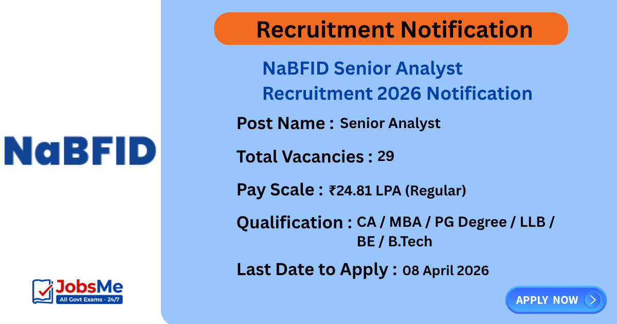 NaBFID Senior Analyst Recruitment 2026 Notification Out for 29 Posts – Apply Online