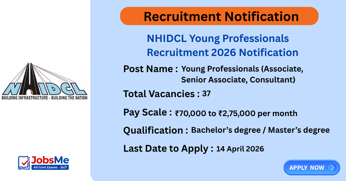 NHIDCL Young Professionals Recruitment 2026 Notification Out – Apply Online for 37 Posts