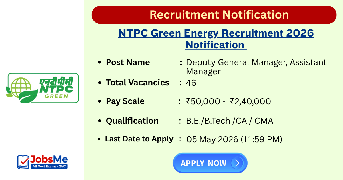 NTPC Green Energy Recruitment 2026 – Apply Online for 46 Manager & Assistant Manager Posts