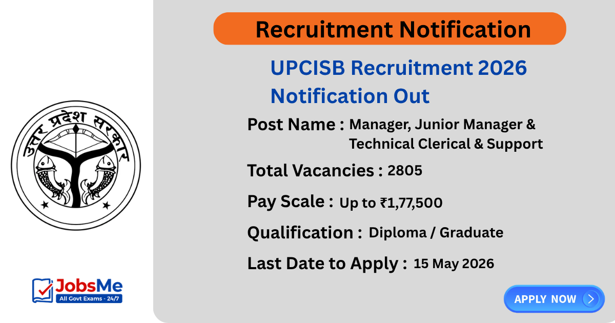 UPCISB Recruitment 2026 Notification Out – Apply Online for 2085 Banking & Technical Posts