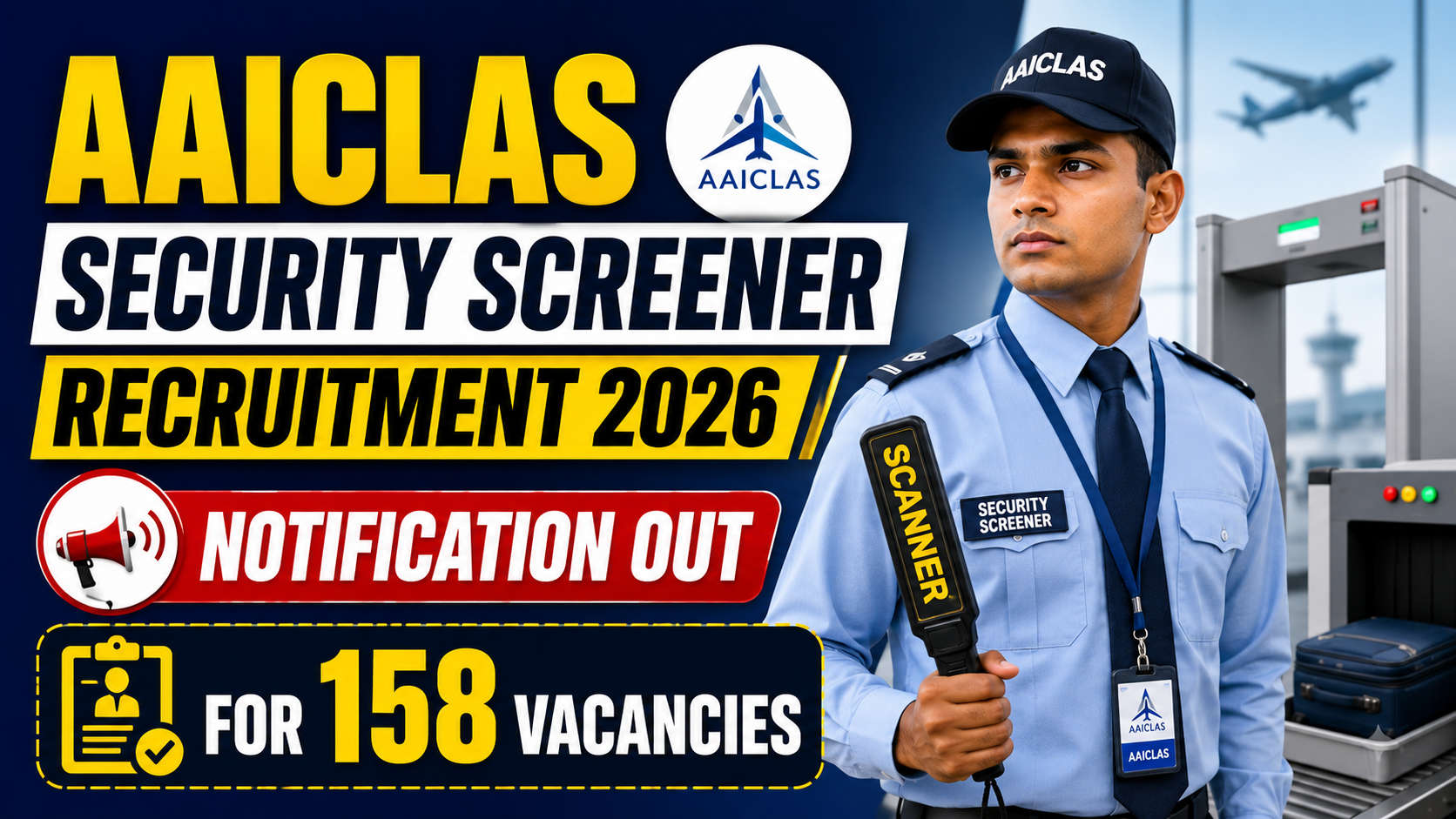 AAICLAS Security Screener Recruitment 2026 Notification Out for 158 Vacancies