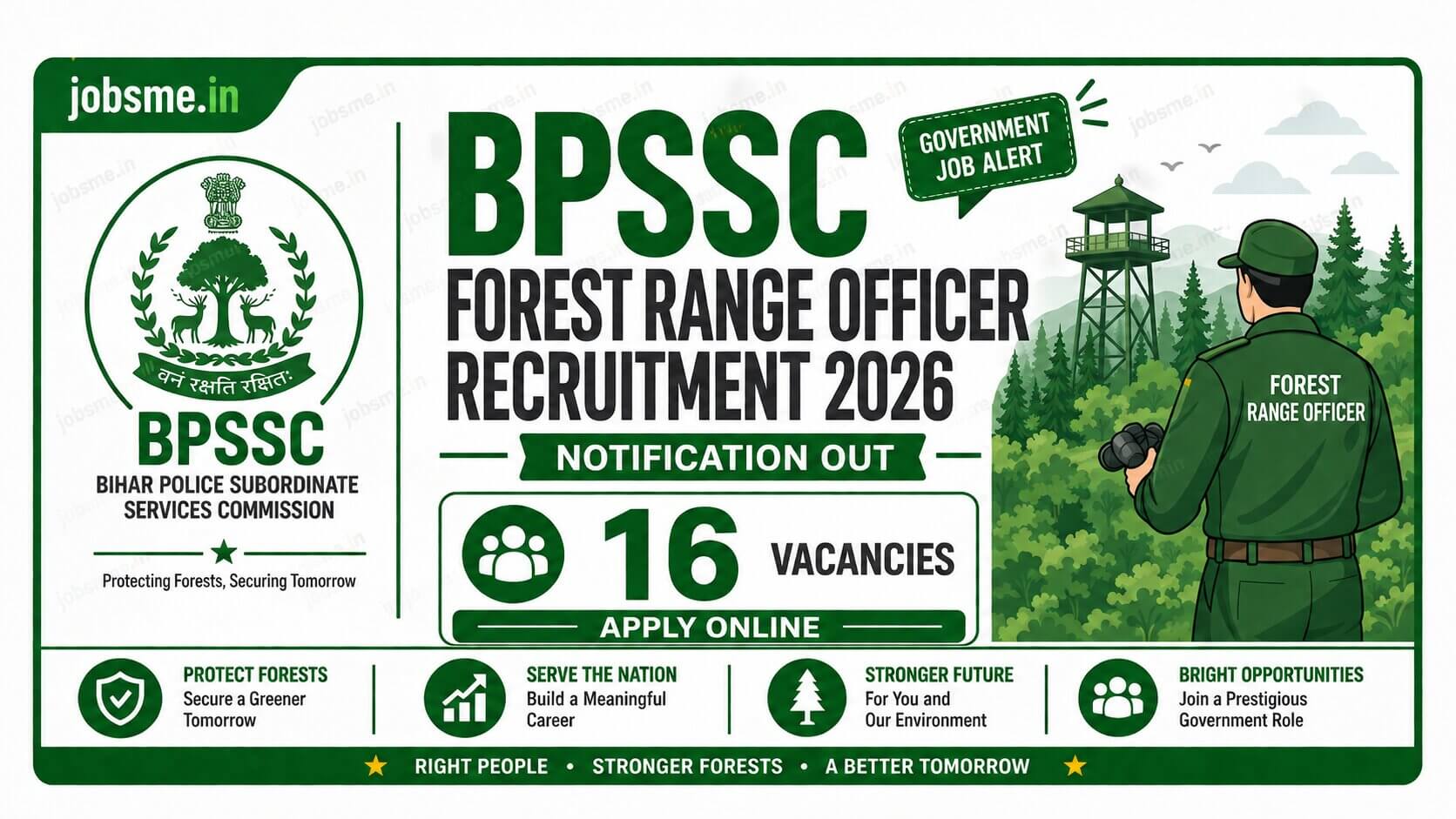 BPSSC Forest Range Officer Recruitment 2026 Notification Out for 16 Vacancies, Apply Online