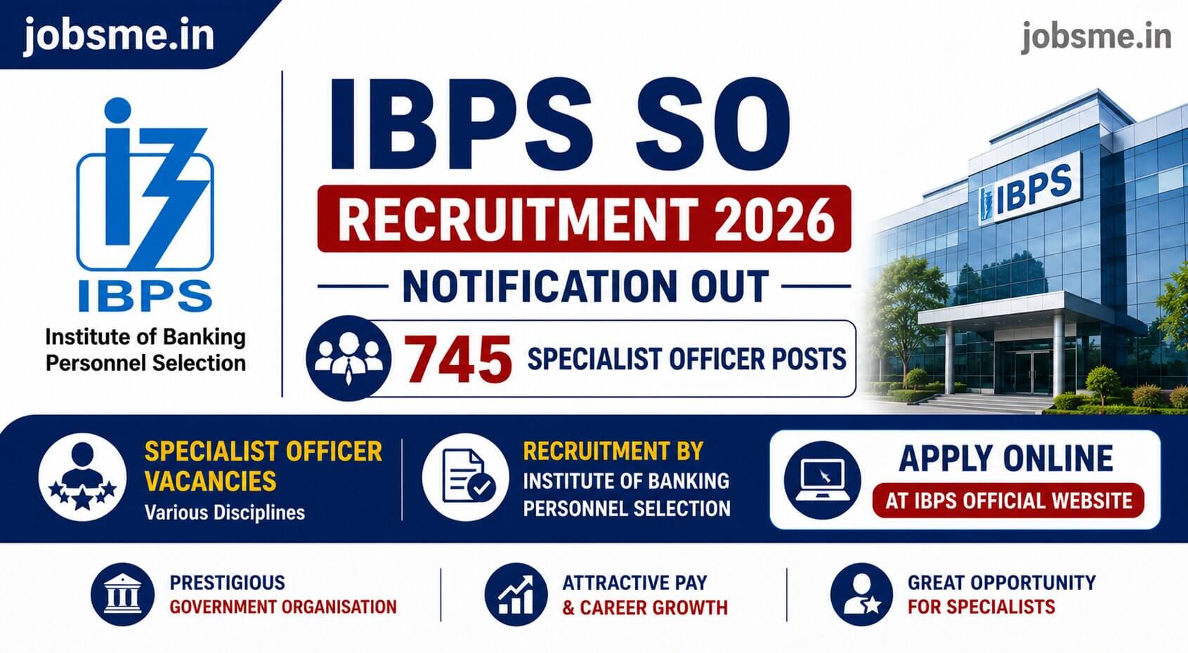 IBPS SO Recruitment 2026 Notification Out for 745 Specialist Officer Posts, Apply Online