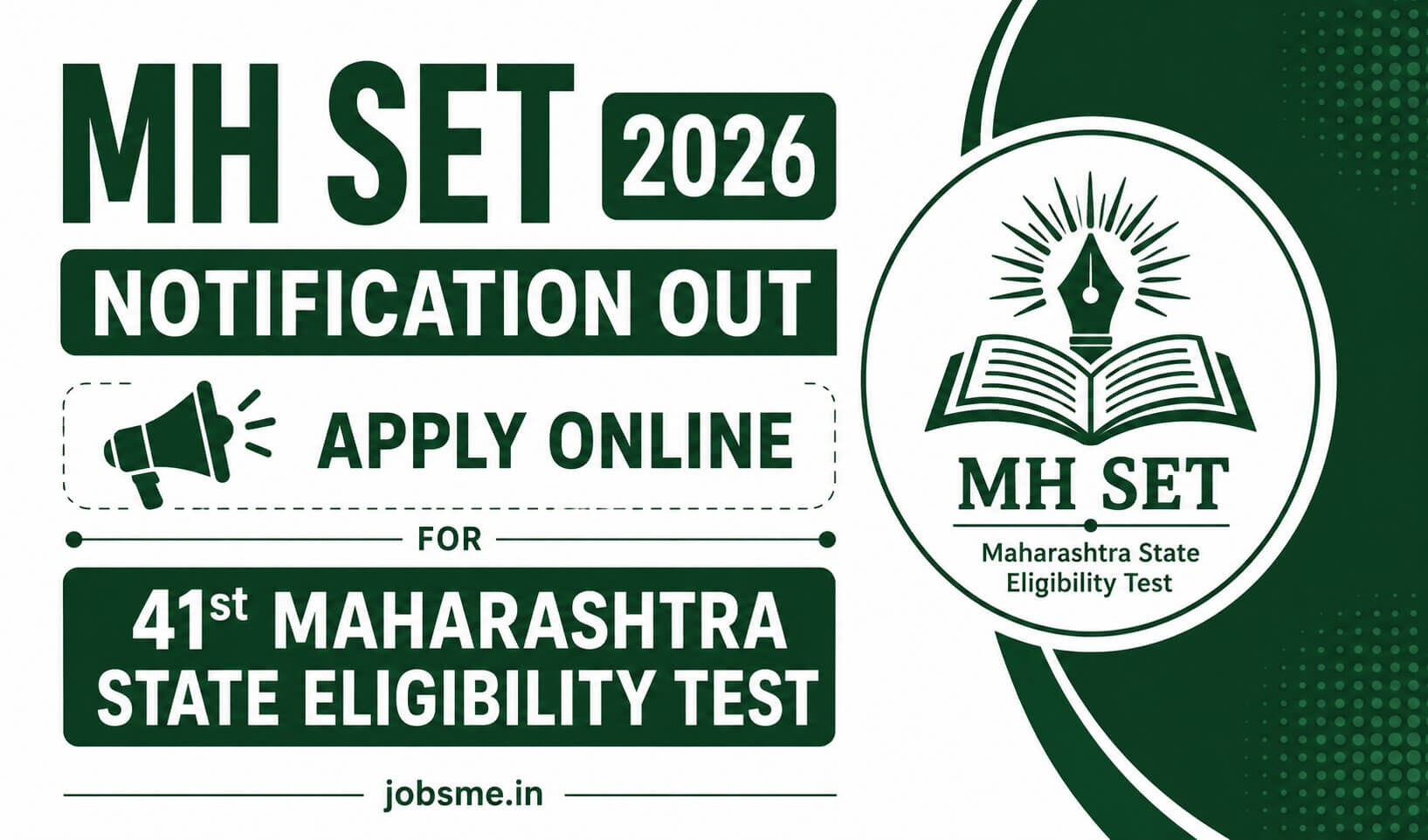 MH SET Notification 2026 Out, Apply Online for 41st Maharashtra State Eligibility Test