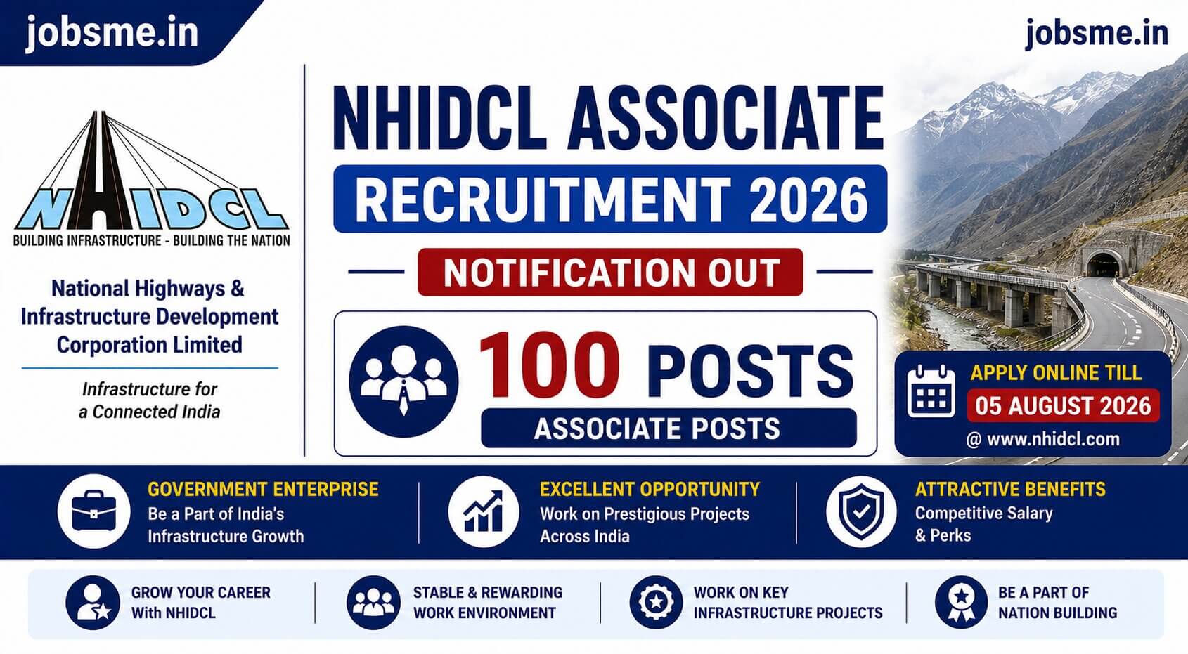 NHIDCL Associate Recruitment 2026 Notification Out for 100 Posts, Apply Online Till 05 August