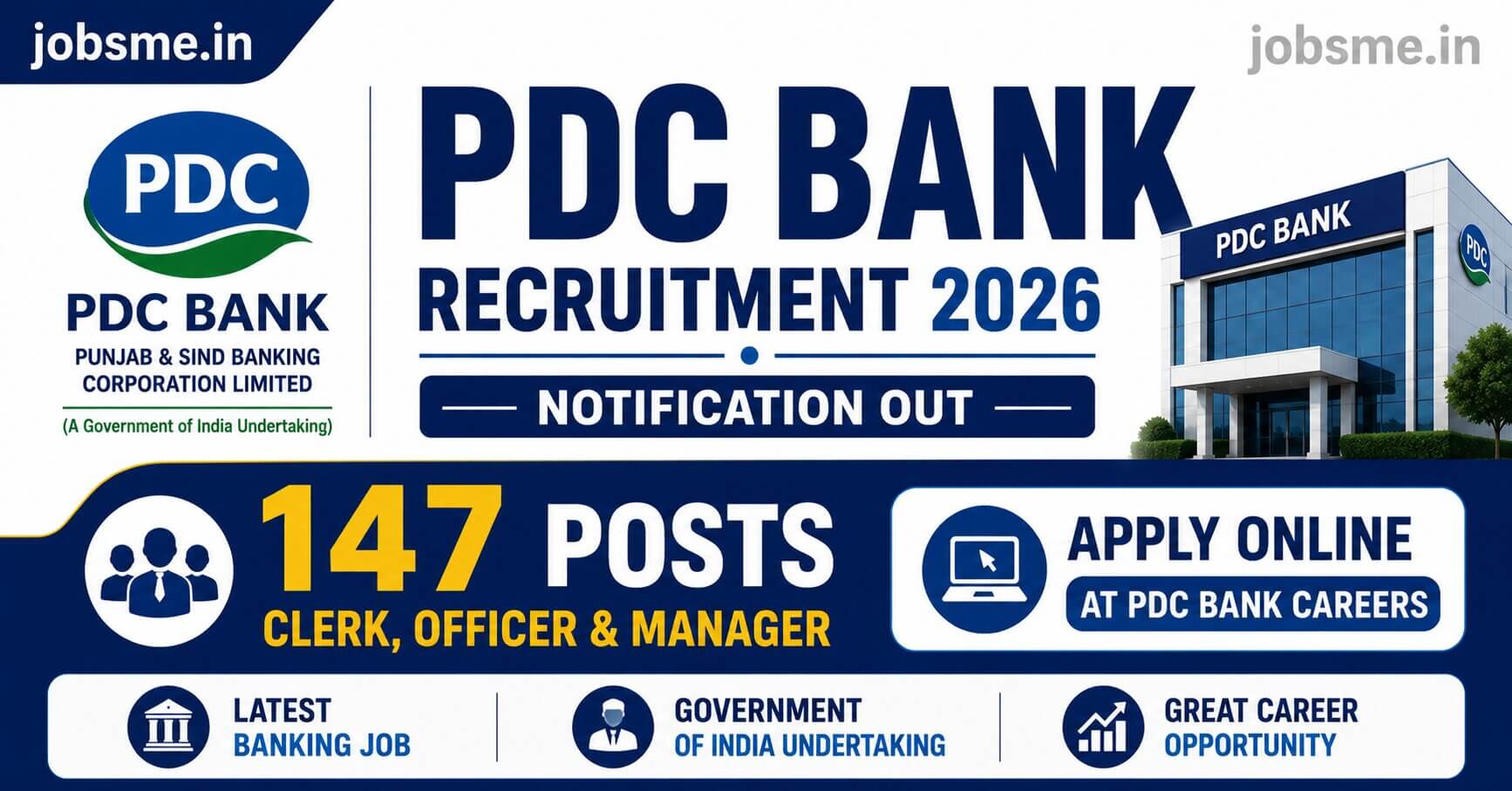 PDC Bank Recruitment 2026 Notification Out for 147 Clerk, Officer and Manager Posts
