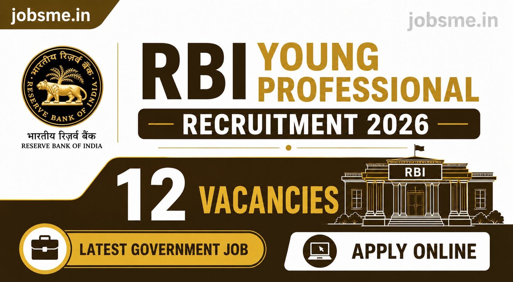 RBI Young Professional Recruitment 2026 Notification Out for 12 Vacancies, Apply Online