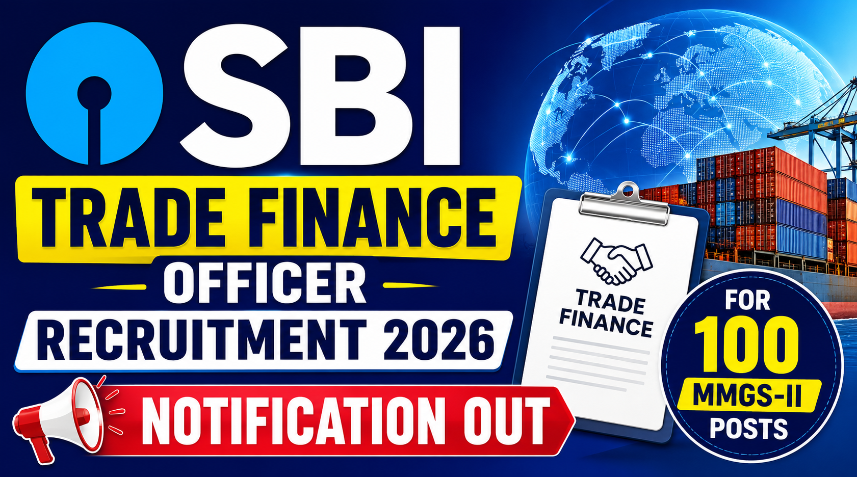 SBI Trade Finance Officer Recruitment 2026 Notification Out for 100 MMGS-II Posts