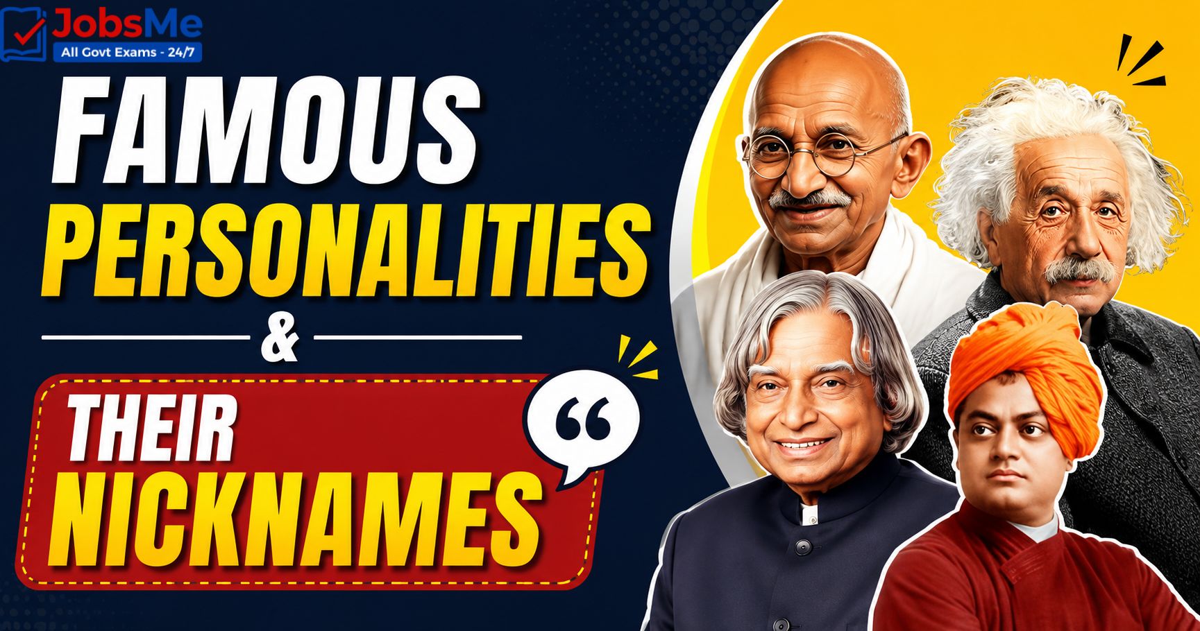 List of Famous Personalities and Their Nicknames – Static GK & General Awareness for Competitive Exams with Memory Tricks