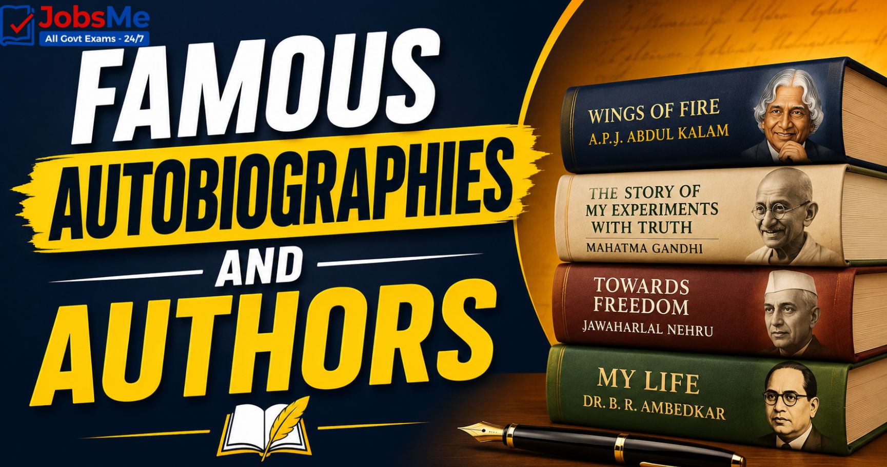 List of Famous Autobiographies and Their Authors – Static GK & General Awareness for UPSC, SSC, IBPS & Banking Exams with Memory Tricks