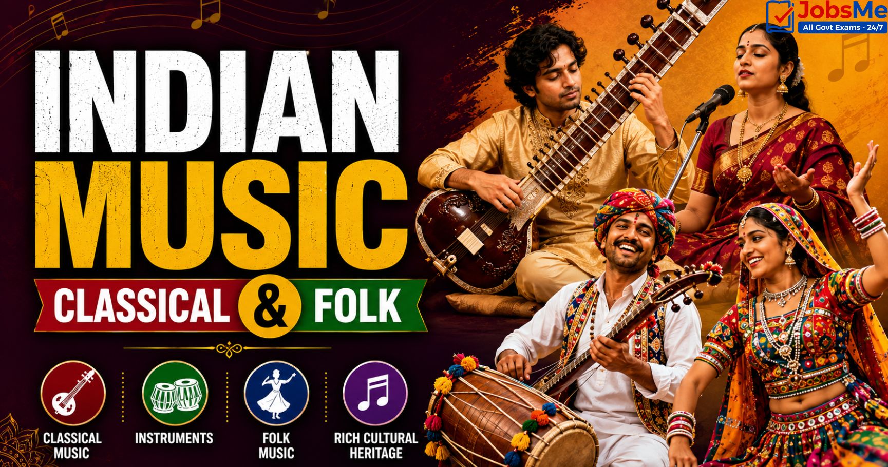 Indian Music – Classical, Folk & Fusion | Static GK for Competitive Exams with Memory Tricks