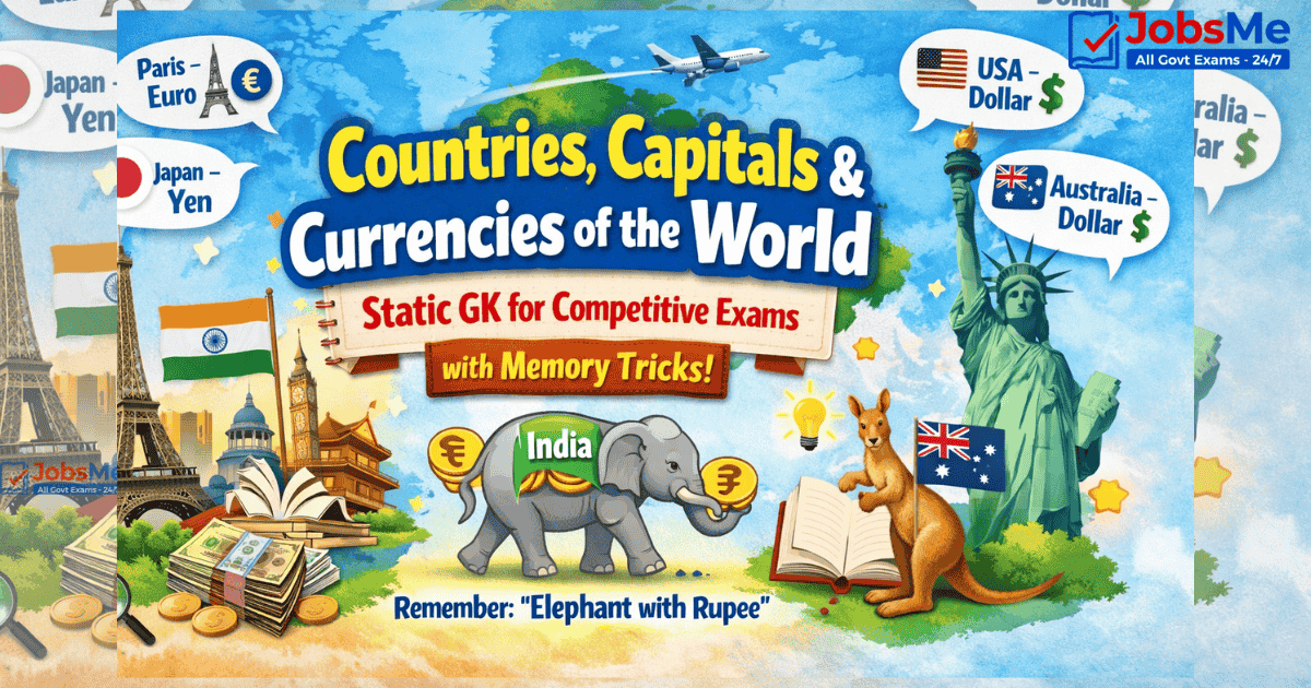 Countries, Capitals & Currencies of the World Static GK for Competitive Exams with Memory Tricks