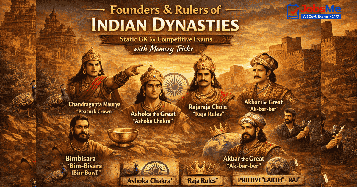Founders & Rulers of Indian Dynasties - Static GK for Competitive Exams with Memory Tricks