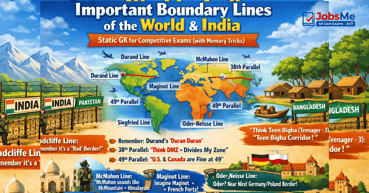 Important Boundary Lines of the World & India Static GK for Competitive Exams (with Memory Tricks)