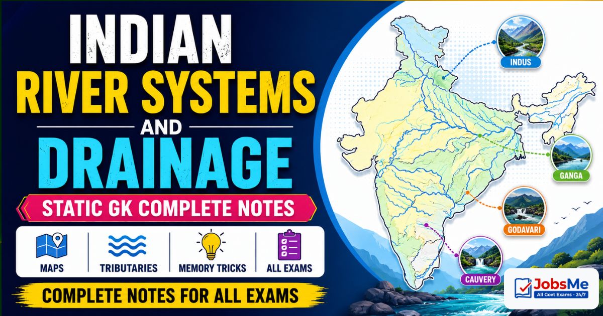 Indian River Systems and Drainage Static GK: Complete Notes with Maps, Tributaries, and Memory Tricks for All Exams