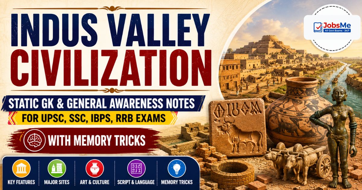 Indus Valley Civilization – Static GK & General Awareness Notes for UPSC, SSC, IBPS, RRB Exams with Memory Tricks