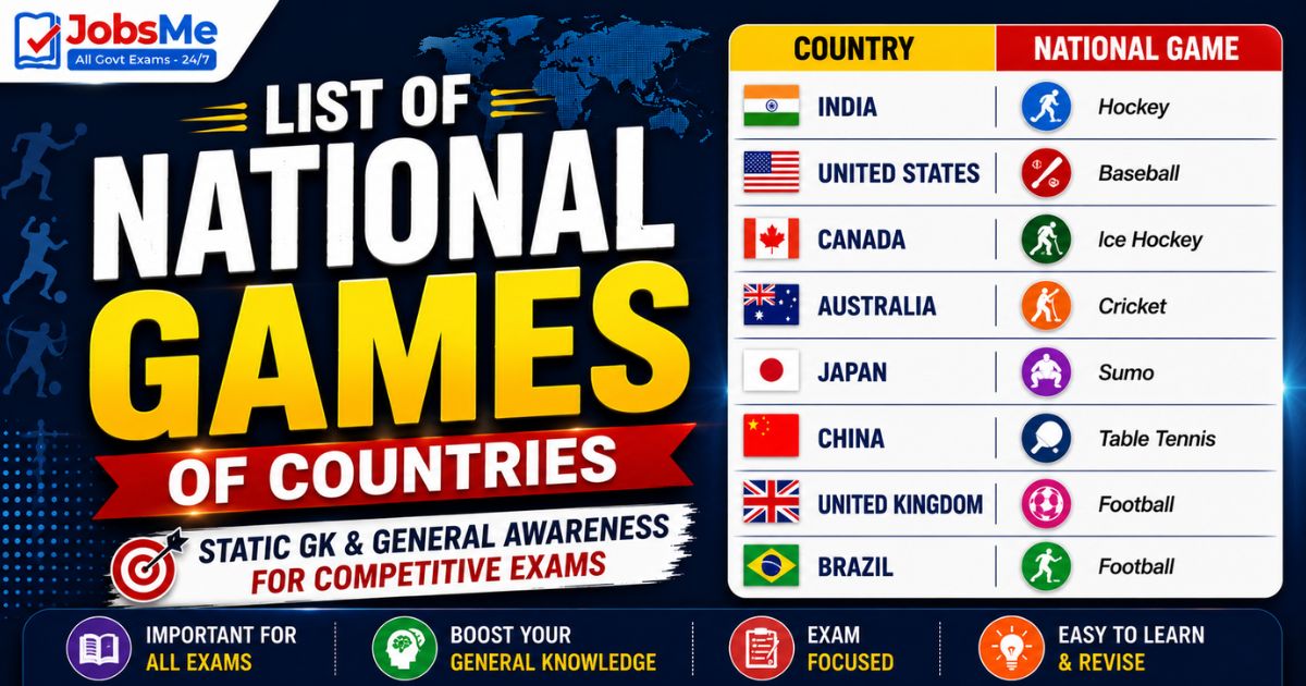 List of National Games of Countries – Static GK & General Awareness for Competitive Exams with Memory Tricks
