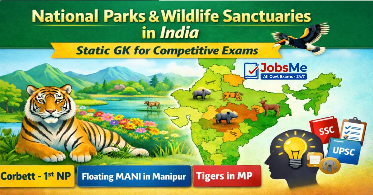 National Parks & Wildlife Sanctuaries in India Static GK for Competitive Exams with Memory Tricks