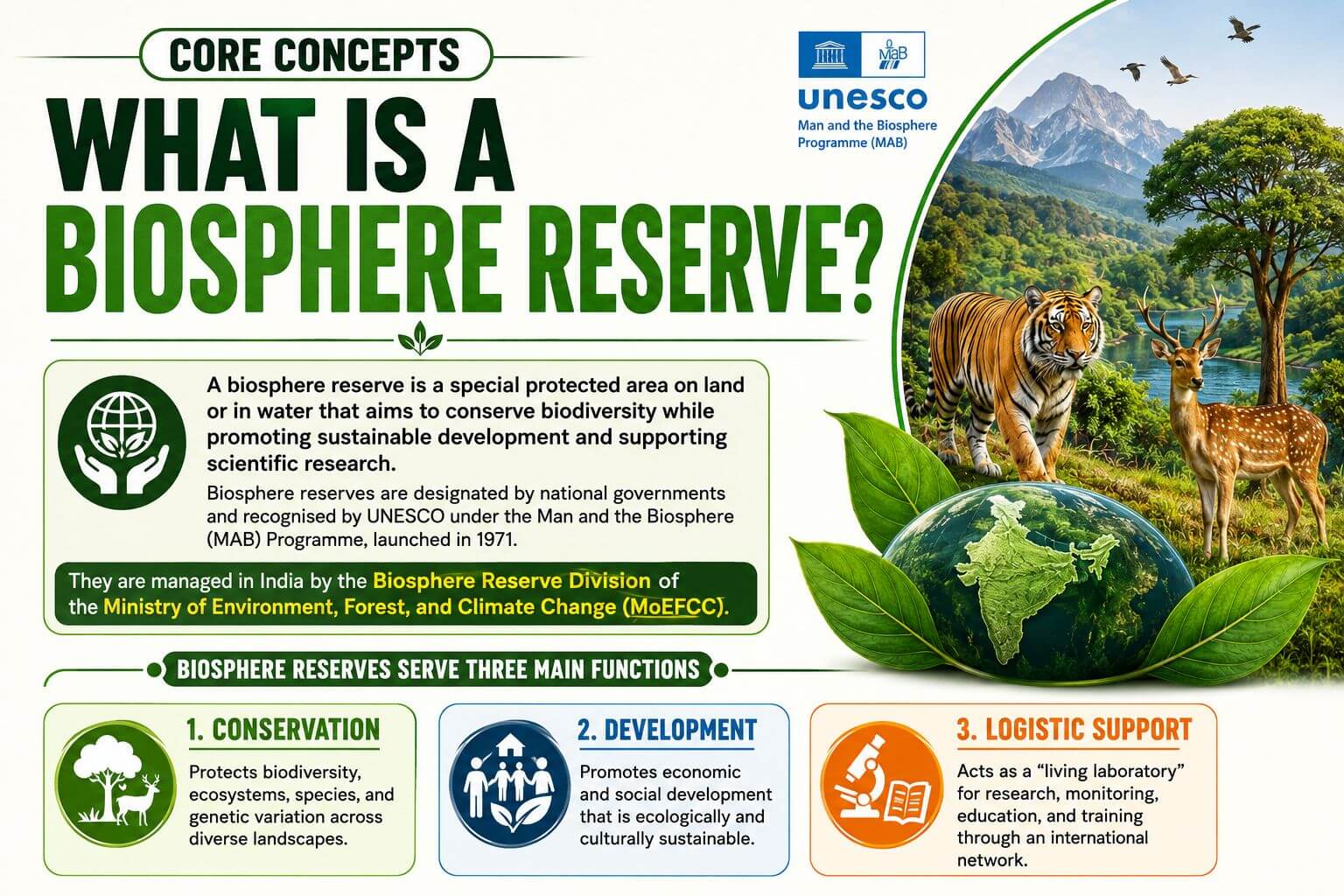 Biosphere reserves: Key concepts and functions