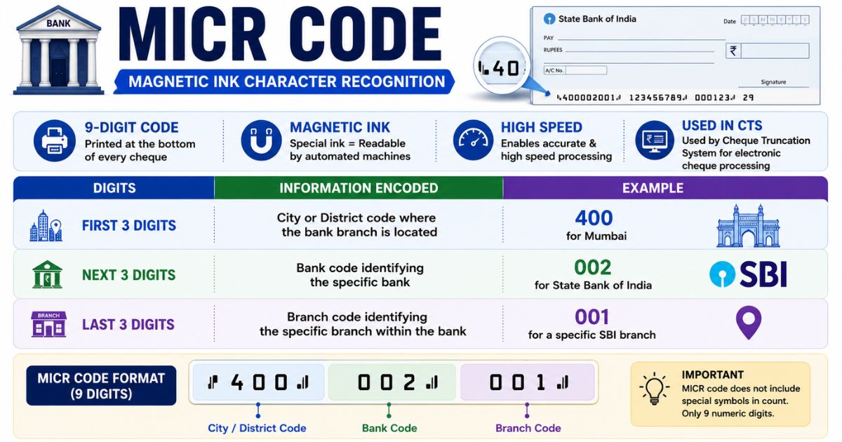 MICR Code - Magnetic Ink Character Recognition