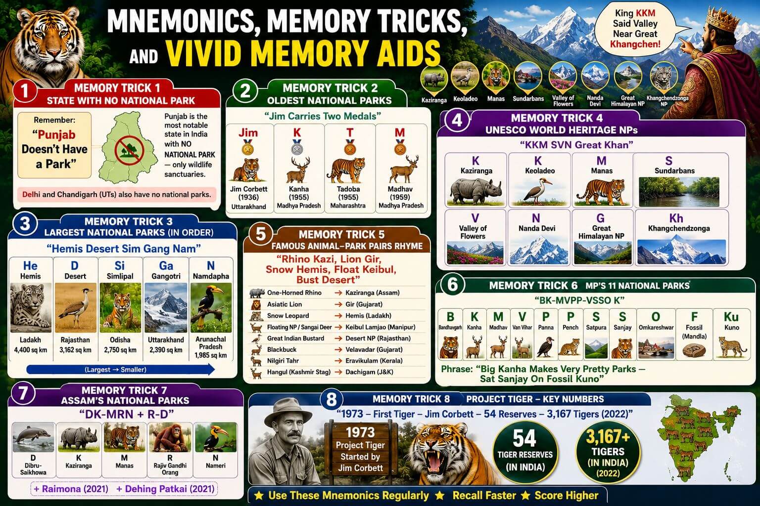 Memorizing India's wildlife and parks