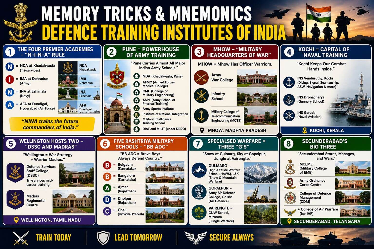 Memory tricks for India's defence institutes